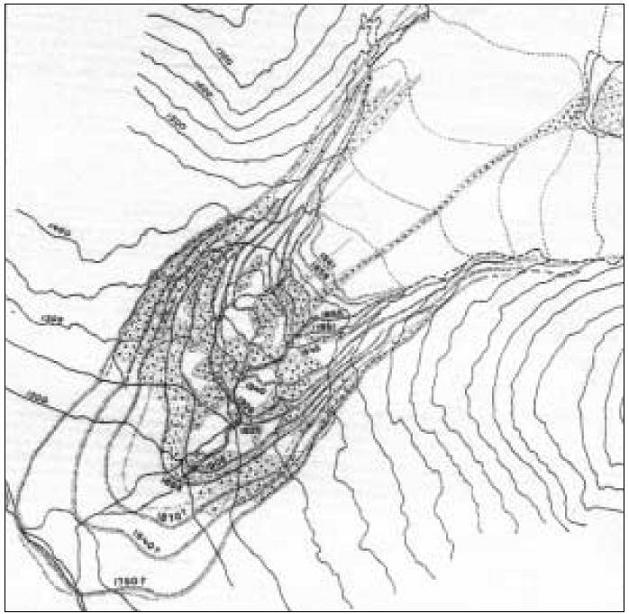 detail of retreat of Storbreen glacier